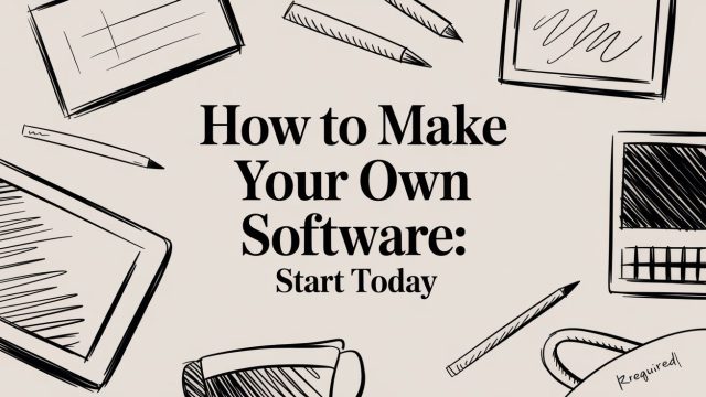 How to Make Your Own Software: Start Today